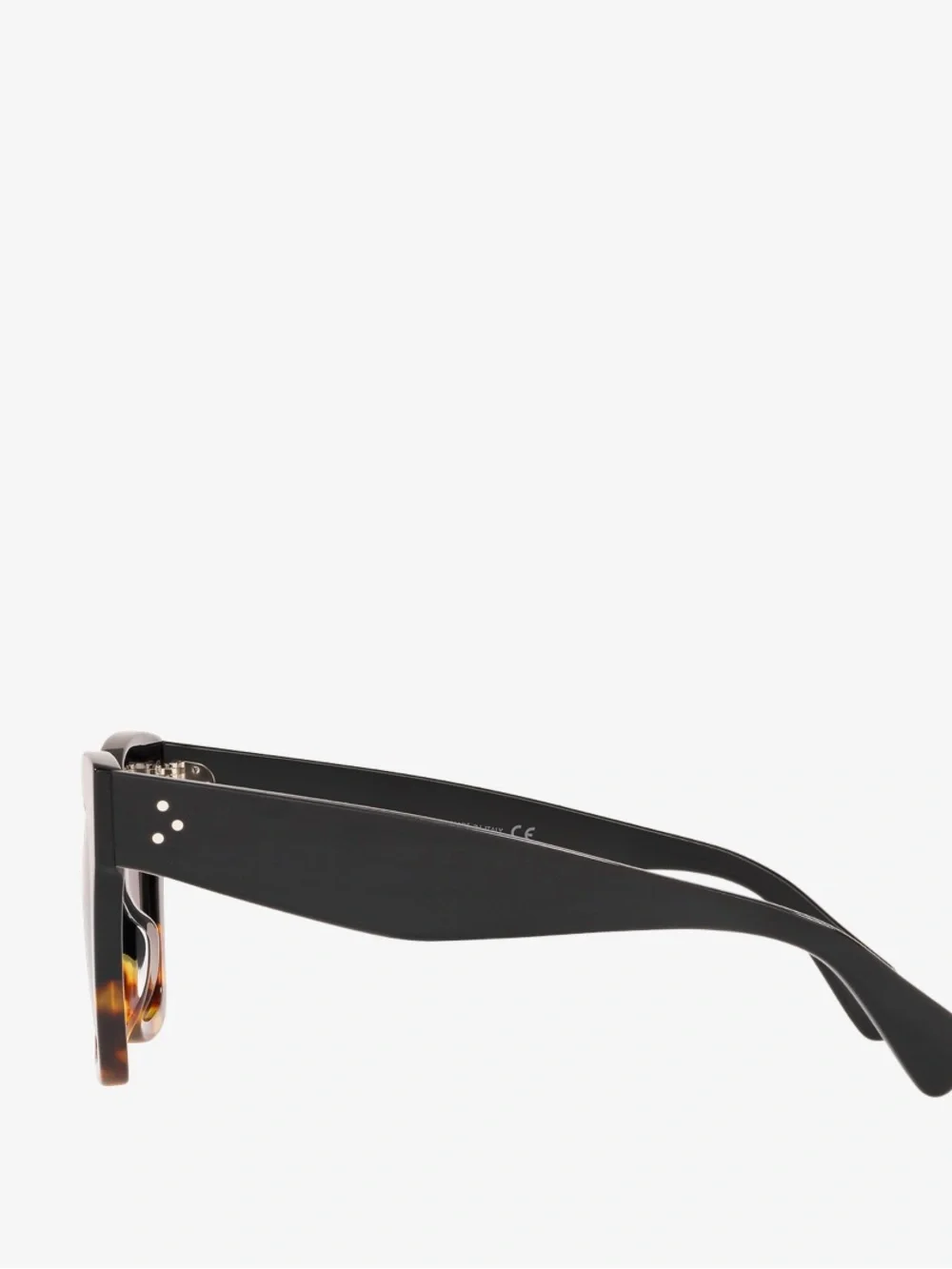 Celine Black and Tortoiseshell Square Sunglasses polarized